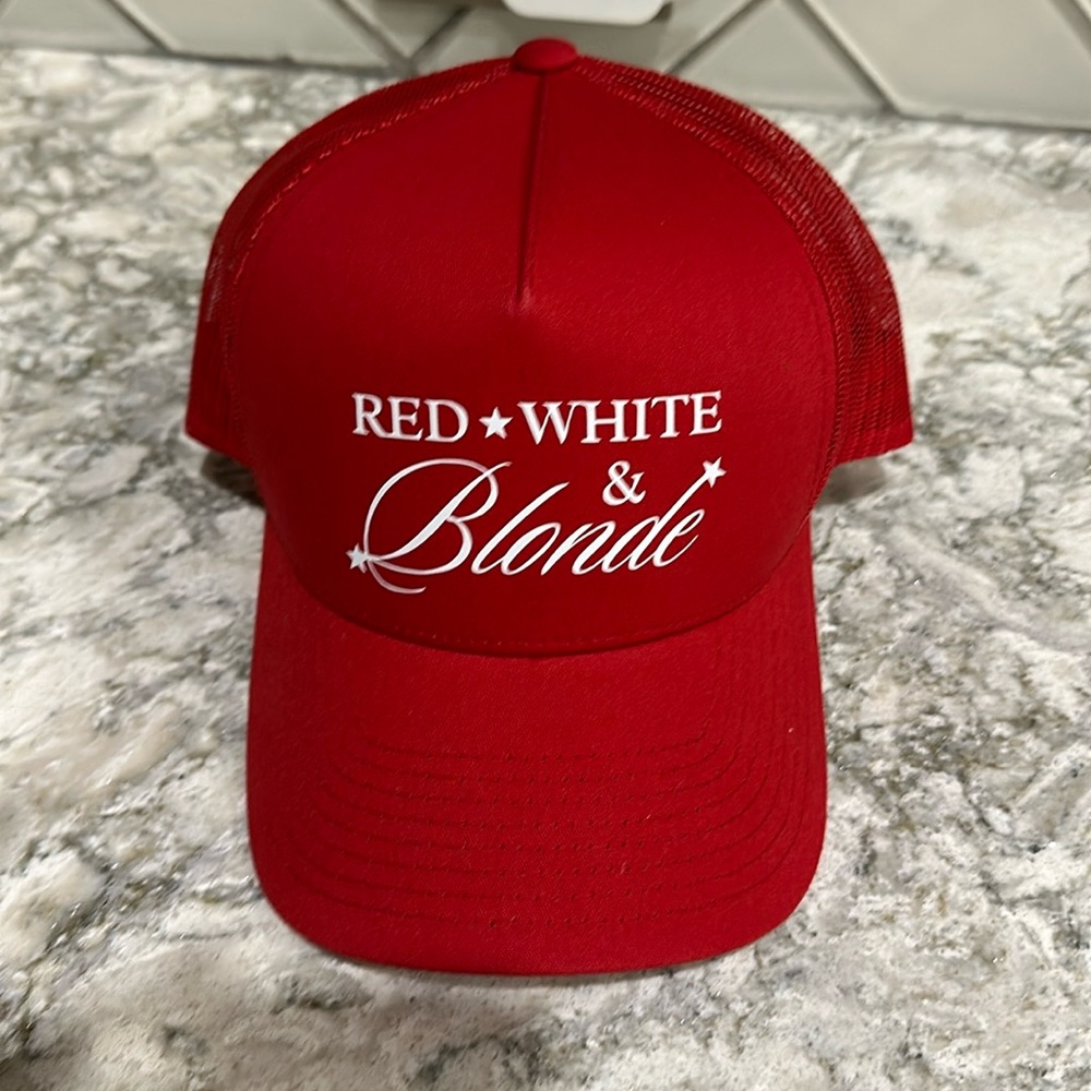 “Red ⭐️ White $ Blonde” baseball hat